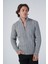 Erkek Gri Saç Örgülü Yürütme Fermuarlı Dik Yaka Triko Yün Hırka TRIST-5297 1