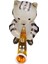El Yapımı Cam Sarı Saksafon Çalan Siyah Çizgili Kedi Biblo Minik Cam 4X4X3CM 1