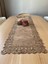 Sütlü Kahverengi Süet Kumaş Runner Dikdörtgen Sehpa Boyu 40X100CM 1