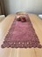 Pembe Süet Kumaş Runner Dikdörtgen Sehpa Boyu 40X100CM 1