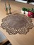 Sütlü Kahverengi Süet Kumaş Yuvarlak Amerikan Servis Supla Takımı 6'Lı 35 x 35 cm 1