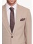 Erkek Bej Slim Fit Sivri Yaka Takım Elbise 4