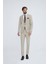 Erkek Bej Slim Fit Sivri Yaka Takım Elbise 1