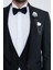 Erkek Siyah Yelekli Şal Yaka Slim Fit Damatlık 4