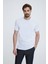 Erkek Beyaz Bisiklet Yaka T-shirt 1