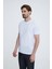 Erkek Beyaz Bisiklet Yaka T-shirt 2