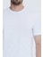 Erkek Beyaz Bisiklet Yaka T-shirt 5