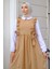 Jile Görünümlü Elbise Camel HM2226 2