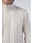 Erkek Bej Saç Yürütme Arka Kol Selanik Dik Yaka Cepli Triko Yün Hırka TRIST-5298 5