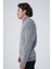 Erkek Gri Saç Yürütme Arka Kol Selanik Dik Yaka Cepli Triko Yün Hırka TRIST-5298 4