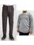 Unisex Çocuk Ribana Bel Keten Füme Okul Pantolonu + Polo Yaka Uzun Kol T-Shirt 1