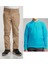 Unisex Çocuk Ribana Bel Keten Bej Okul Pantolonu + Polo Yaka Uzun Kol T-Shirt 1