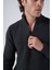 Erkek Antrasit Zikzak Yürütmeli Dik Yaka Kısa Fermuarlı Triko Yün Kazak TRIST-5301 5