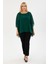Büyük Beden Yeşil Şifon Bluz 17E-2402 1