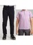 Unisex Çocuk Ribana Bel Keten Siyah Okul Pantolonu + Polo Yaka Kısa Kol T-Shirt 1