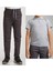 Unisex Çocuk Ribana Bel Keten Füme Okul Pantolonu + Polo Yaka Kısa Kol T-Shirt 1