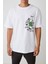 Kral Kurbağa Baskılı Beyaz Oversize Tshirt 2