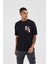 Goril Samuray Baskılı Siyah Oversize Tshirt 2