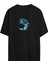 Balina Baskılı Siyah Oversize Tshirt 1