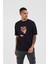 Joker Smile Baskılı Siyah Oversize Tshirt 2