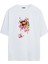 Joker Smile Baskılı Beyaz Oversize Tshirt 1