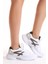 Kadın Beyaz Siyah Faylon Taban Şeritli Bağcıklı Spor Ayakkabı 2