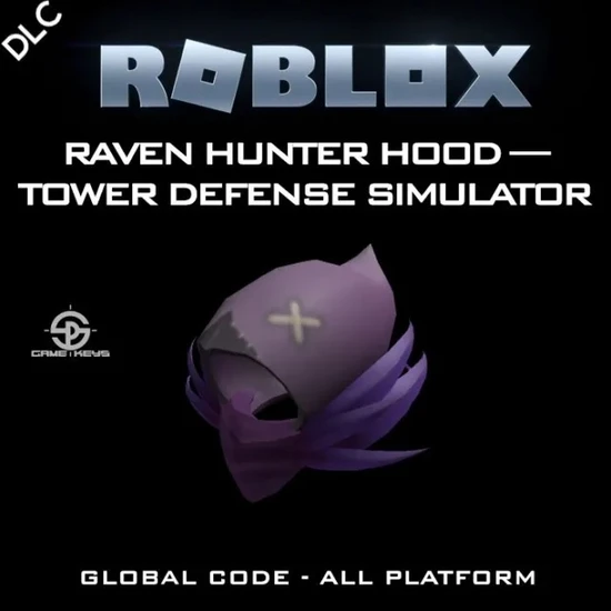 Roblox : Raven Hunter Hood ️tower Defense Simulator - Roblox Key