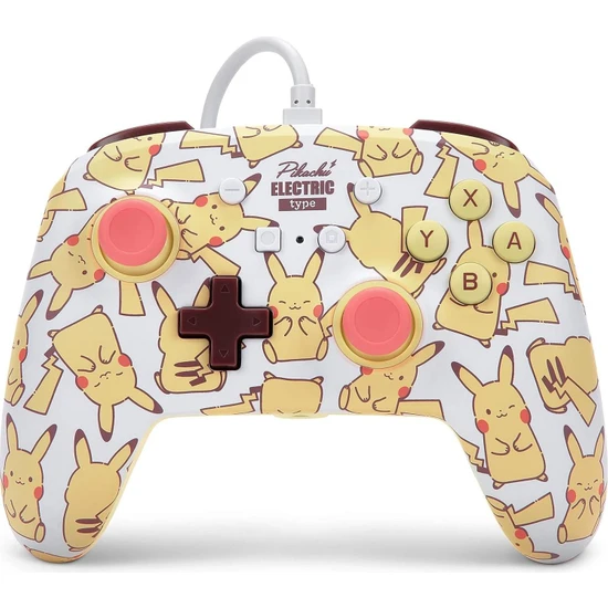 PowerA Nintendo Switch Kablolu Oyun Kolu Lisanslı Pikachu Blush
