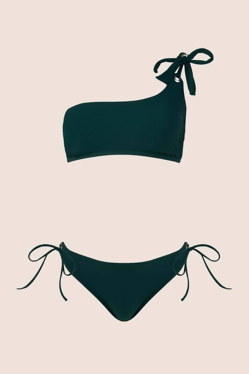 Ayyıldız 3405 Yeşil Tek Omuz Bikini Takımı görsel 4