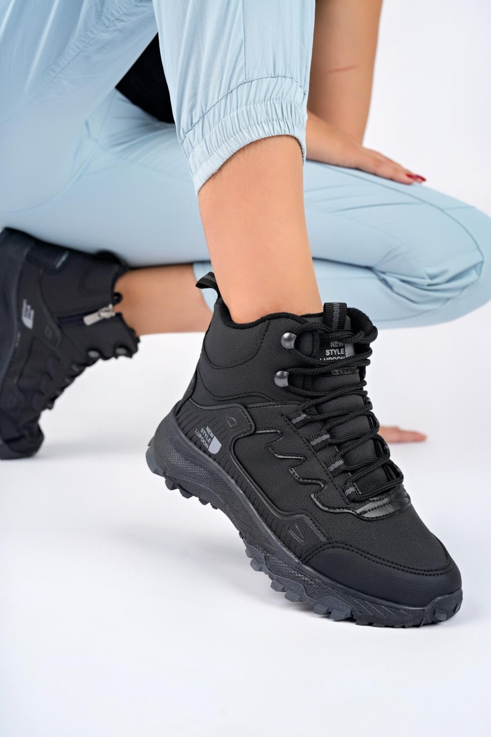 Muggo Alaska Unisex Garantili Trekking Outdoor Bağcıklı Yandan Fermuarlı Kışlık Bot görsel 2
