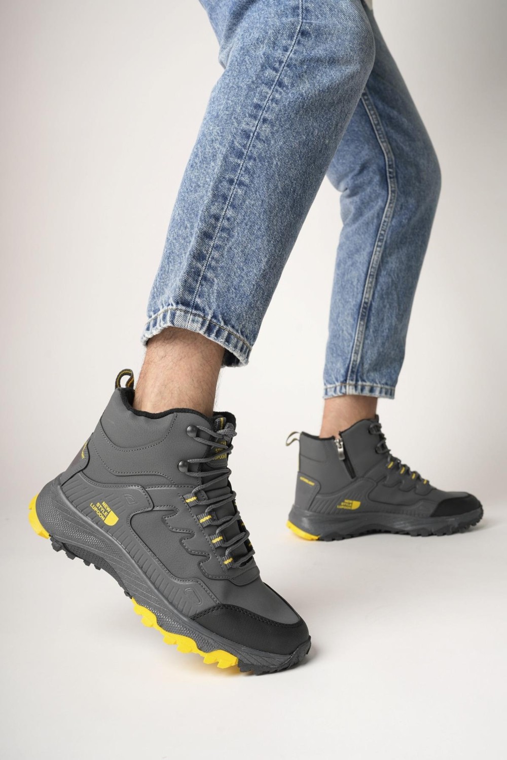 Muggo Alaska Unisex Garantili Trekking Outdoor Bağcıklı Yandan Fermuarlı Kışlık Bot görsel 7