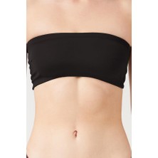 Cottonhill Siyah Straplez Crop Top Büstiyer