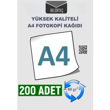 A4 Fotokopi Kağıdı 200 Adet 80 gr