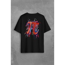 Kendim Seçtim Matematik Sembölü Pi Sayısı 3,14 14 Mart Günü Sırt Ön Baskılı Oversize Tişört T-Shirt