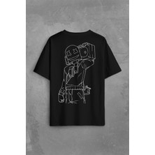 Kendim Seçtim Dj Marshmello Marsh Mello Fortnite Sırt Ön Baskılı Oversize Tişört T-Shirt