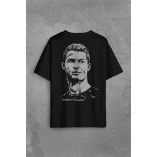 Kendim Seçtim Cristiano Ronaldo Silüet Manchester United Sırt Ön Baskılı Oversize Tişört T-Shirt