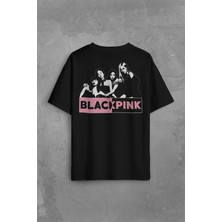 Kendim Seçtim Black Pink Grubu Karakterleri Sanatçıları Sırt Ön Baskılı Oversize Tişört T-Shirt