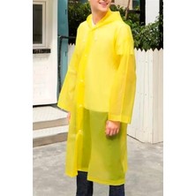 Newdaki Kadın ve Erkek Yağmurluk  %100 Eva Çıtçıtlı Kapüşonlu Sarı Renk