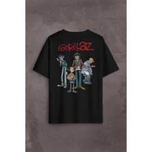 Kendim Seçtim Gorillaz 2d Rock Band Blur Damon Albarn Feel Good Sırt Ön Baskılı Oversize Tişört T-Shirt