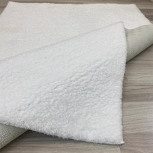 Aymira Home Post Peluş Dikdörtgen Halı Veya Yolluk, Beyaz Tüylü Yumuşak, Yıkanabilir, Kaymaz Taban, AYM500