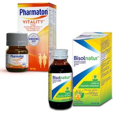 Pharmaton Vitality 30 Tablet Bisolnatur Doğal Içerikli Oksuruk Şurubu Enerjik ve Boğaz Rahatlatıcı Paket