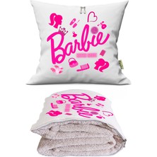 Caisya Home Barbie Girl Enter Mode Baskılı Tv Battaniyeli Opsiyonel Dekoratif Kırlent Yastık