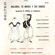 Mallorca Su Musıca Y Sus Danzas 45’lik Plak