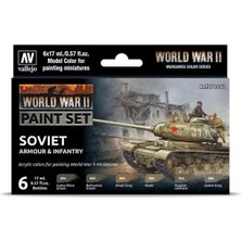Vallejo 70202 6X17 Ml. Soviet Armour & Infantry , Model Color Serisi Model Boyası Seti