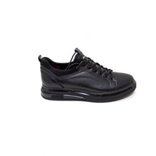 Marcomen Siyah Deri Erkek Sneaker Ayakkabı