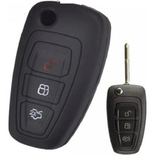 C9 Ford Focus Mondeo Transit  Ranger C-Max S-Max Silikon Anahtar Kılıfı ( Siyah )