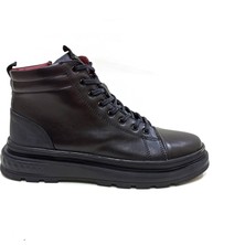 Marcomen Siyah Deri Erkek Sneaker Bot Ayakkabı