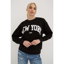 Fashion Friends Baskılı Sweat Siyah