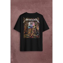 Kendim Seçtim Metallica Music Poster Rock Metal Sırt Ön Baskılı Oversize Tişört T-Shirt