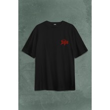 Kendim Seçtim Death Life Will Never Last Metal Band Metallica Sırt Ön Baskılı Oversize Tişört T-Shirt